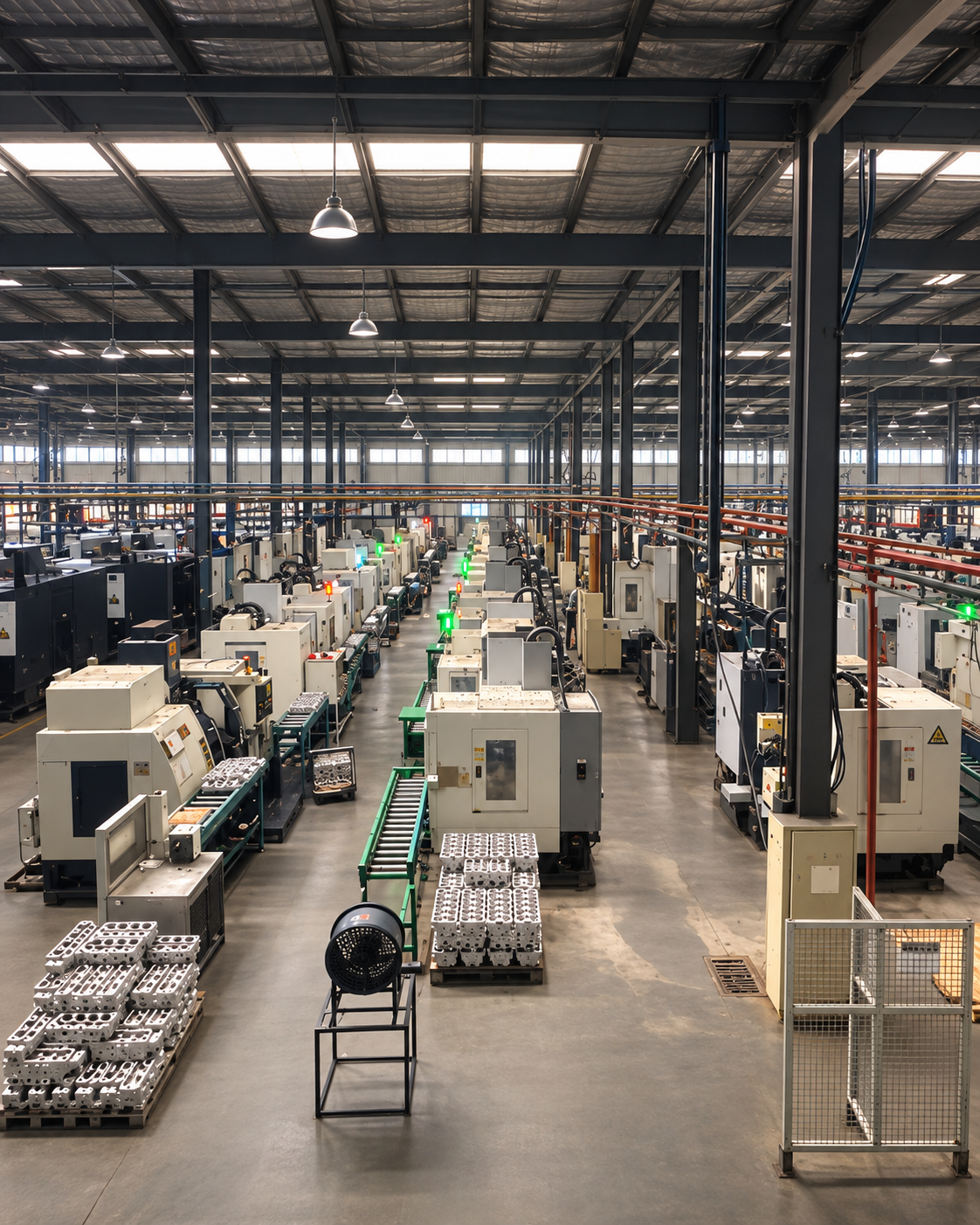 Automotive engine factory production line and automated manufacturing facility at Yuan Yi Precision