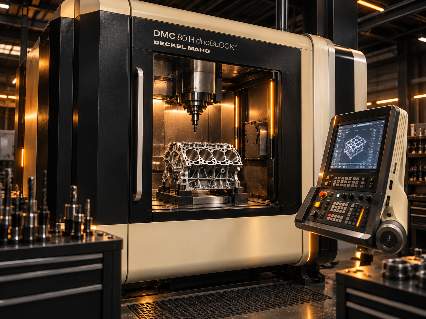 Prototype cylinder block manufacturing on a CNC machining center